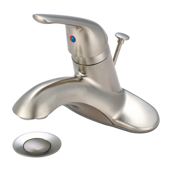 Olympia Faucets Single Handle Lavatory Faucet, Centerset, Brushed Nickel, Flow Rate (GPM): 1.2 L-6262H-BN - main
